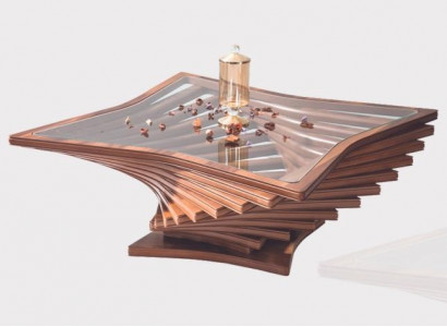 Exklusiver Goldener Couchtisch Wohnzimmer Sofatisch Edler Glastisch