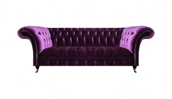 Komplette Lila Chesterfield Sitzmöbel Wohnzimmer Designer Textilsofas