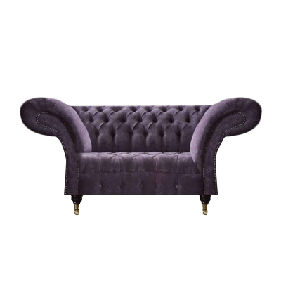 Lila Chesterfield Zweisitzer Moderne Wohnzimmer Polstercouch Edles Sofa