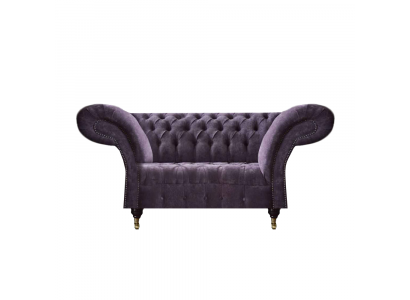 Lila Chesterfield Zweisitzer Moderne Wohnzimmer Polstercouch Edles Sofa