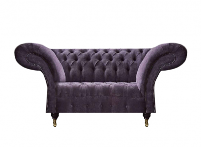 Lila Chesterfield Zweisitzer Moderne Wohnzimmer Polstercouch Edles Sofa