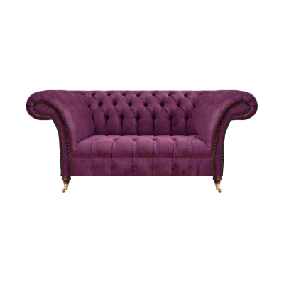 Lila Sofa Zweisitzer Couch Wohnzimmer Einrichtung Polstermöbel Chesterfield
