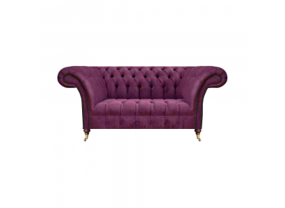 Lila Sofa Zweisitzer Couch Wohnzimmer Einrichtung Polstermöbel Chesterfield