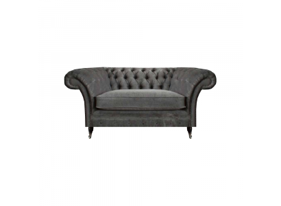 Luxuriöser Grauer Chesterfield Sessel Polstersessel Designer Sitzmöbel