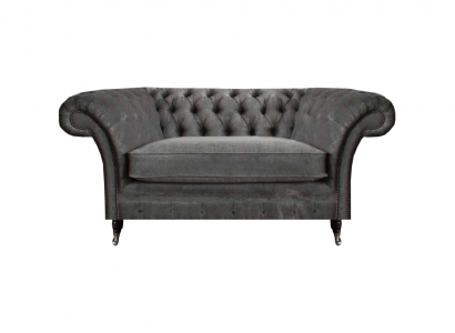 Luxuriöser Grauer Chesterfield Sessel Polstersessel Designer Sitzmöbel