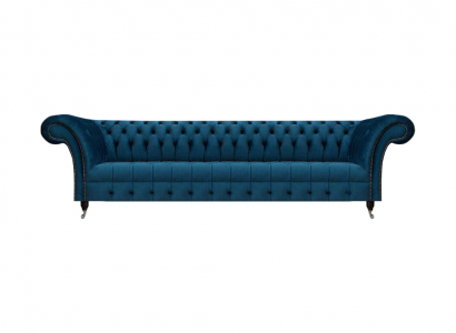 Luxuriöses Blaues Chesterfield Sofa Polstercouch Designer Textil Sofa