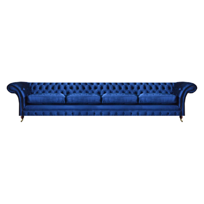 Luxus Modern Sitzmöbel Sofa Viersitzer Couch Blau Chesterfield Wohnzimmer