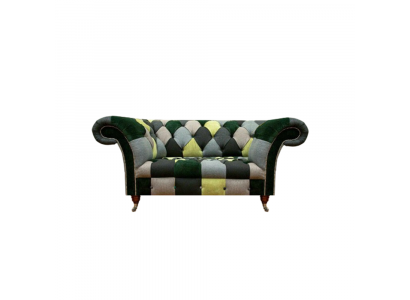 Mehrfarbig Modern Sofa Couch Zweisitzer Textil Wohnzimmer Sitzmöbel Chesterfield