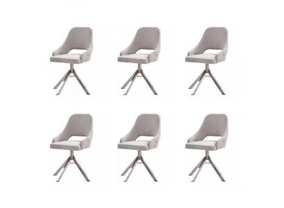 Luxus Stuhl Set 6x Stühle Essgruppe Garnitur Esszimmer Lehnstühle Sessel Metall