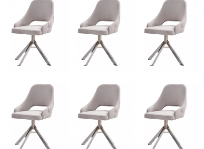 Luxus Stuhl Set 6x Stühle Essgruppe Garnitur Esszimmer Lehnstühle Sessel Metall
