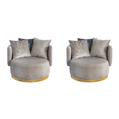 Modern  Design 2x Sessel Luxus Einsitzer Lehn Textil Möbel Einsitzer neu