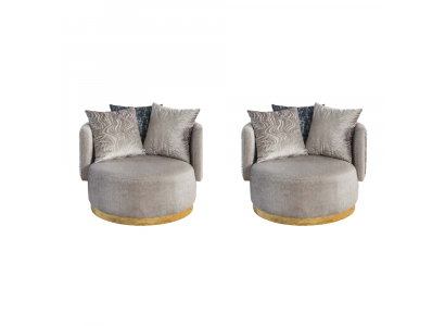 Modern  Design 2x Sessel Luxus Einsitzer Lehn Textil Möbel Einsitzer neu