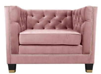 Sessel Chesterfield Textil Stoff Lila Kreative Möbel Neu Wohnzimmer Modern Rosa