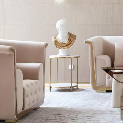 Beistelltisch Luxus Möbel Edelstahl Couchtisch Tische Konsolen Design Marmor Neu