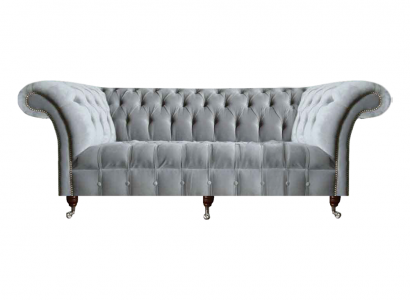 Wohnzimmer Grauer Dreisitzer Luxuriöses Textilsofa Moderne Edle Couchen