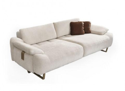 Weißes Stoffsofa Moderner Wohnzimmer Dreisitzer Luxus Polstercouchen