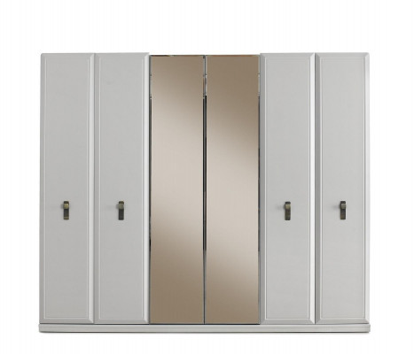 Weißer Kleiderschrank 4-türiger Holzschrank Designer Schlafzimmer Möbel