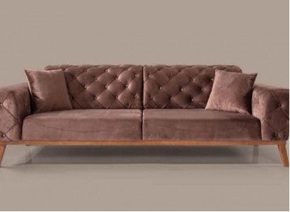 Braune Chesterfield Couch Elegante Sofa Wohnzimmer Sitzmöbel Samt