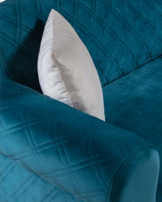 Turkis Dreisitzer Couch Elegante Sofa Wohnzimmer Sitzmöbel Samt