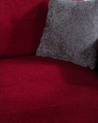 Moderner Sofa 3 Sitzer Textil Burgund Couch Polster Dreisitzer Rote