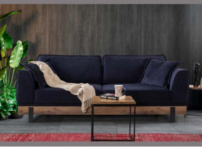 Design Dreisitzer Couch Polster Sofa Moderne Sofas Zimmer Schwarz