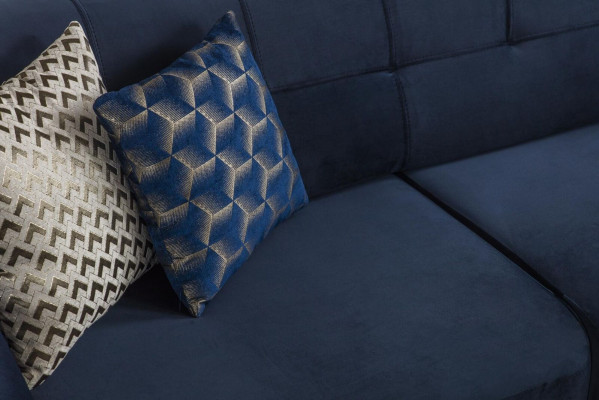 Luxus Ecksofa Royal Blaue Samt Couch Eckgarnitur Sofa Couchen Wohnlandschaft Neu