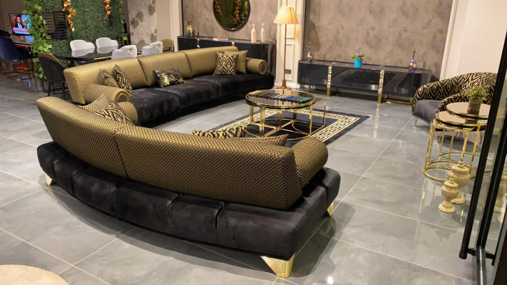 Dreisitzer Sofa 3 Sitzer Luxus Sofas Wohnzimmer Couch Stoff Couchen 260cm Möbel
