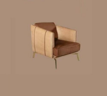 Modern Sessel Einsitzer braune Lehnstuhl 1 Sitzer Polster Textil Stoff