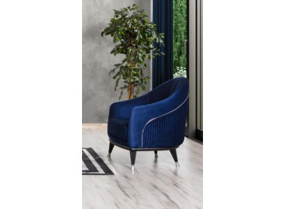 Luxus Sessel 1 Sitzer Wohnzimmer Stoff Polyester Stil Modern Design