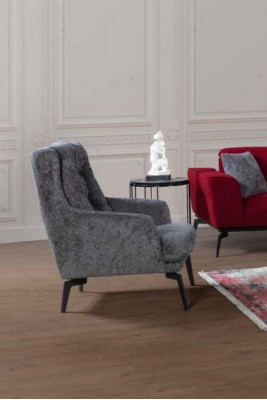 Grau Moderne Sessel Einsitzer Designer Wohnzimmer Möbel Lehnstuhl