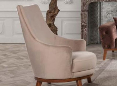 Sessel Polster Möbel Wohnzimmer Einsitzer Relax Textil Lounge Lehnstuhl Beige
