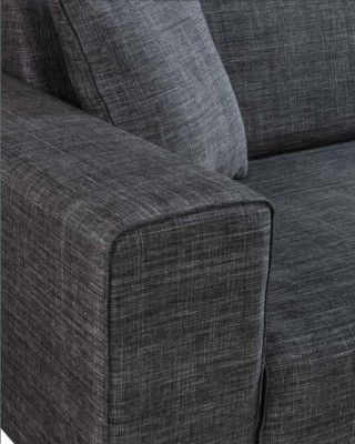 Schwarz Sofa 3 Sitzer Textil Couch Dreisitzer Polster Möbel