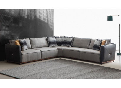 Ecksofa Sofas L-Form Großes Sofa Eck Wohnzimmer Polyester Modern Luxus Stoff Neu