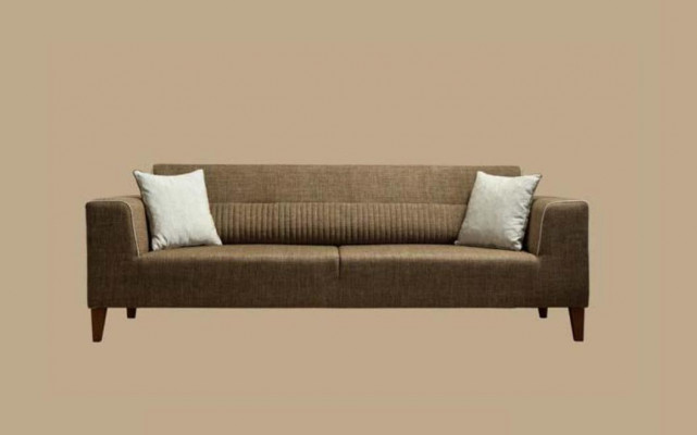 Sofagarnitur 3+1 Sitz Polster Sofa Polstergarnitur Möbel braun Stoff