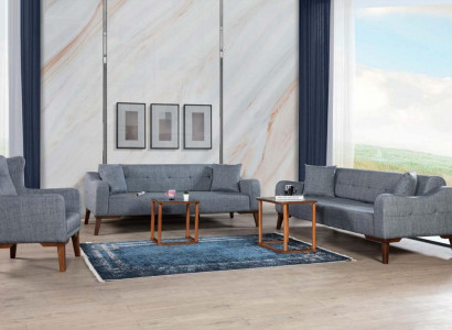 Sofagarnitur 3+3+1 Sitz Komplette Garnitur Sofa Sessel Textil 3 tlg