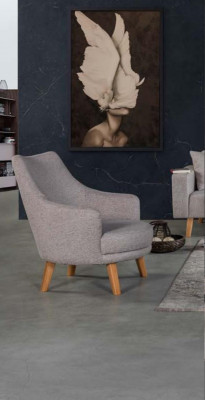 Sofa Couch Polster Sitz 3+3+1 Sitz Garnitur Design Holz Sofas Beige Sitzpolster