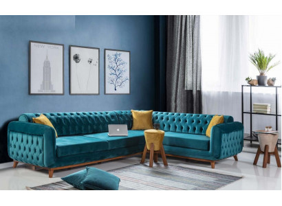 Ecksofa L-form Textil Luxus Sofa Wohnlandschaft Polster Couch Möbel