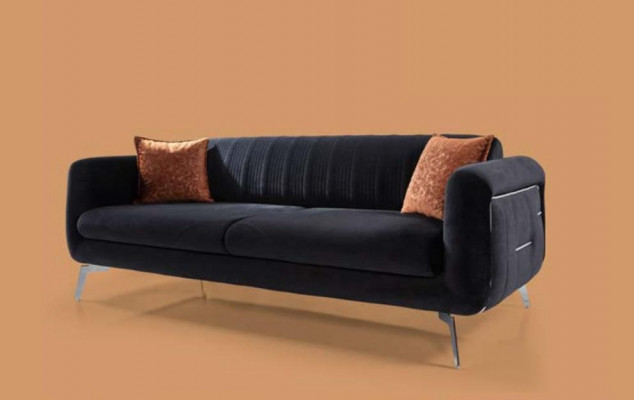 Sofagarnitur 3+3+1 Sitzer Sofas Sessel Luxus Stoff Wohnzimmer Design