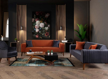 Sofagarnitur Sofa Garnitur Sofas 3+3+1 Sitz Stoff 3tlg Couch Set Polster Textil