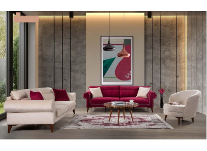 Garnitur Set Sofagarnitur 3+3+1 Sitz Sofas Sessel Stoff 3tlg Couchen