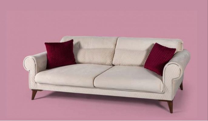 Garnitur Set Sofagarnitur 3+3+1 Sitz Sofas Sessel Stoff 3tlg Couchen