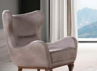 Modern Sessel Einsitzer Designer 1 Sitzer Polster Textil Stoff Beige