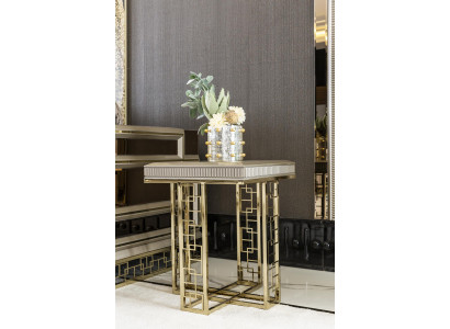 Beistelltisch Grau Modern Holz Design Wohnzimmer Möbel Luxus Elegantes Tisch 