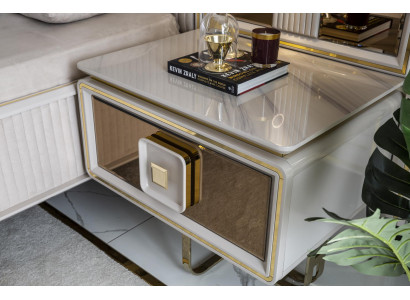 Nachttisch Weiß Modern Design Möbel Luxus Elegantes Schön Schlafzimmer Neu