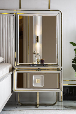 Nachttisch Weiß Modern Design Möbel Luxus Elegantes Schön Schlafzimmer Neu