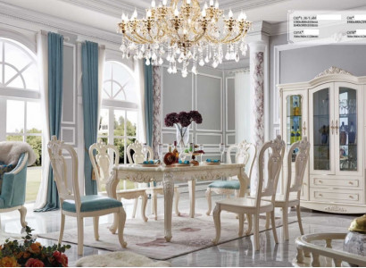 Esszimmer Möbel Einrichtung Set Vitrine Stuhl Esstisch Stühle Essgarnitur Sets