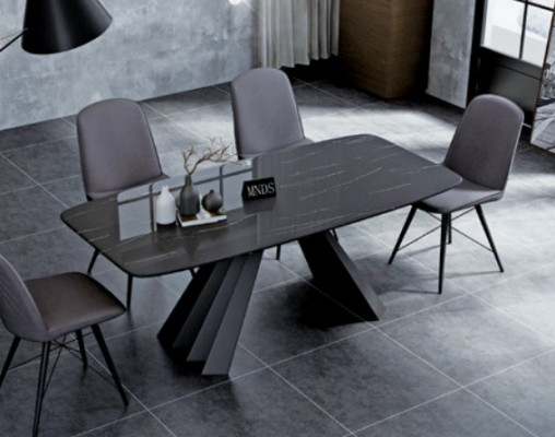 Design Esszimmer Gruppe Tisch + 4 Stühle Sitz Polster Garnitur Tische Lehn Stuhl