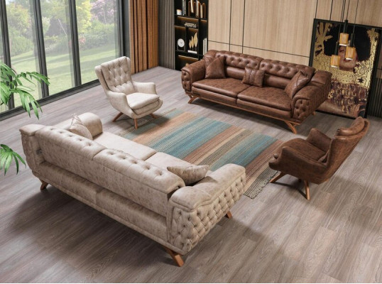 Wohnzimmer Sessel Design Couch  Textil  Luxus Polster Sitzer Neu Modern
