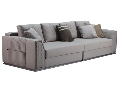 Hellgraue Wohnzimmer Sofagarnitur Designer 3+2 Sitzer Polstersofas Set