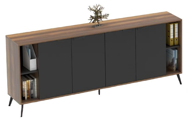 Büroeinrichtung Arbeitszimmer Couchtisch Tisch Sideboard Braun Schwarz